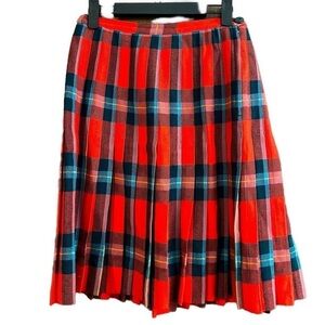 Sportscraft Inc. Vintage Women’s Tartan Plaid Red Black Pleated Skirt Sz XXS